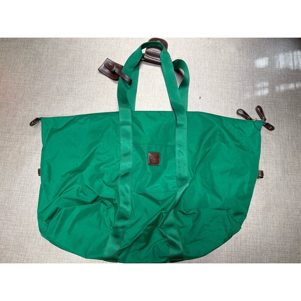 BRIC'S‎ holdall Duffle Heavy Nylon Leather Large Bag Travel Green